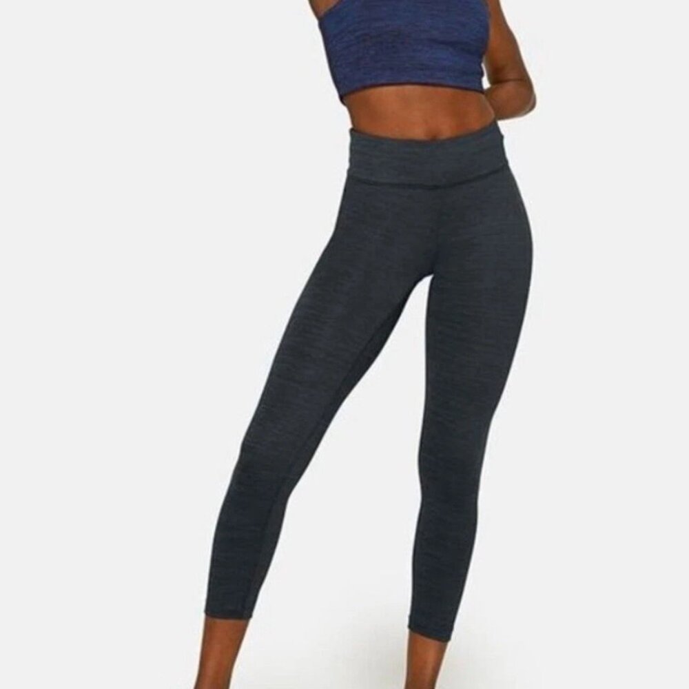 Outdoor Voices Gray Black Space Dye Cropped Leggings Sports Yoga Athletic Size M